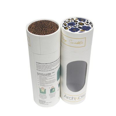 Custom Round Tube Cylinder Paper Boxes with PVC Window