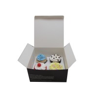 Custom take away paper cake boxes for cupcake and bakery packaging box with ribbon